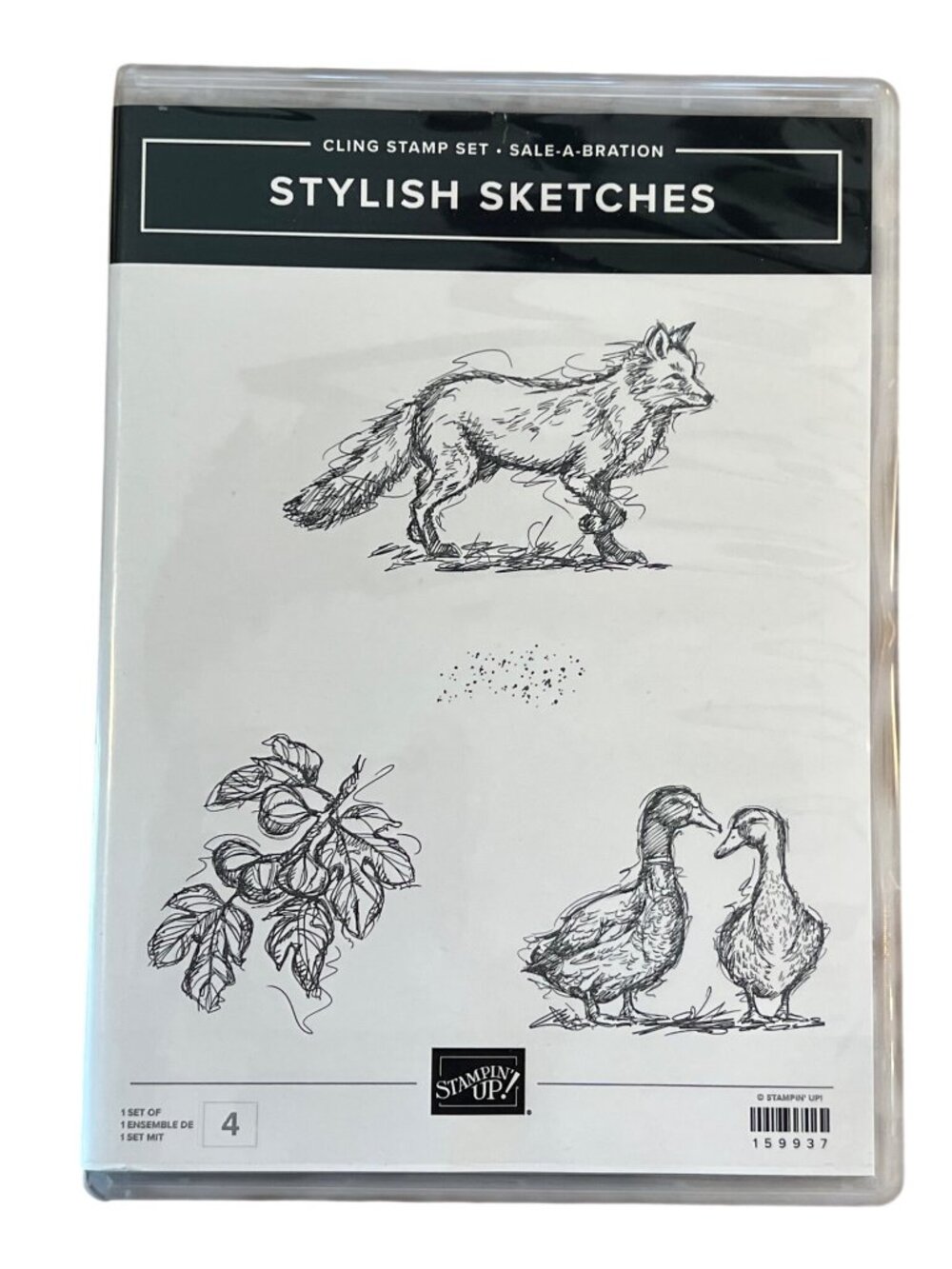 Stampin’ Up! Stylish Sketches Cling Stamp Set Animals & Nature Rubber Stamps